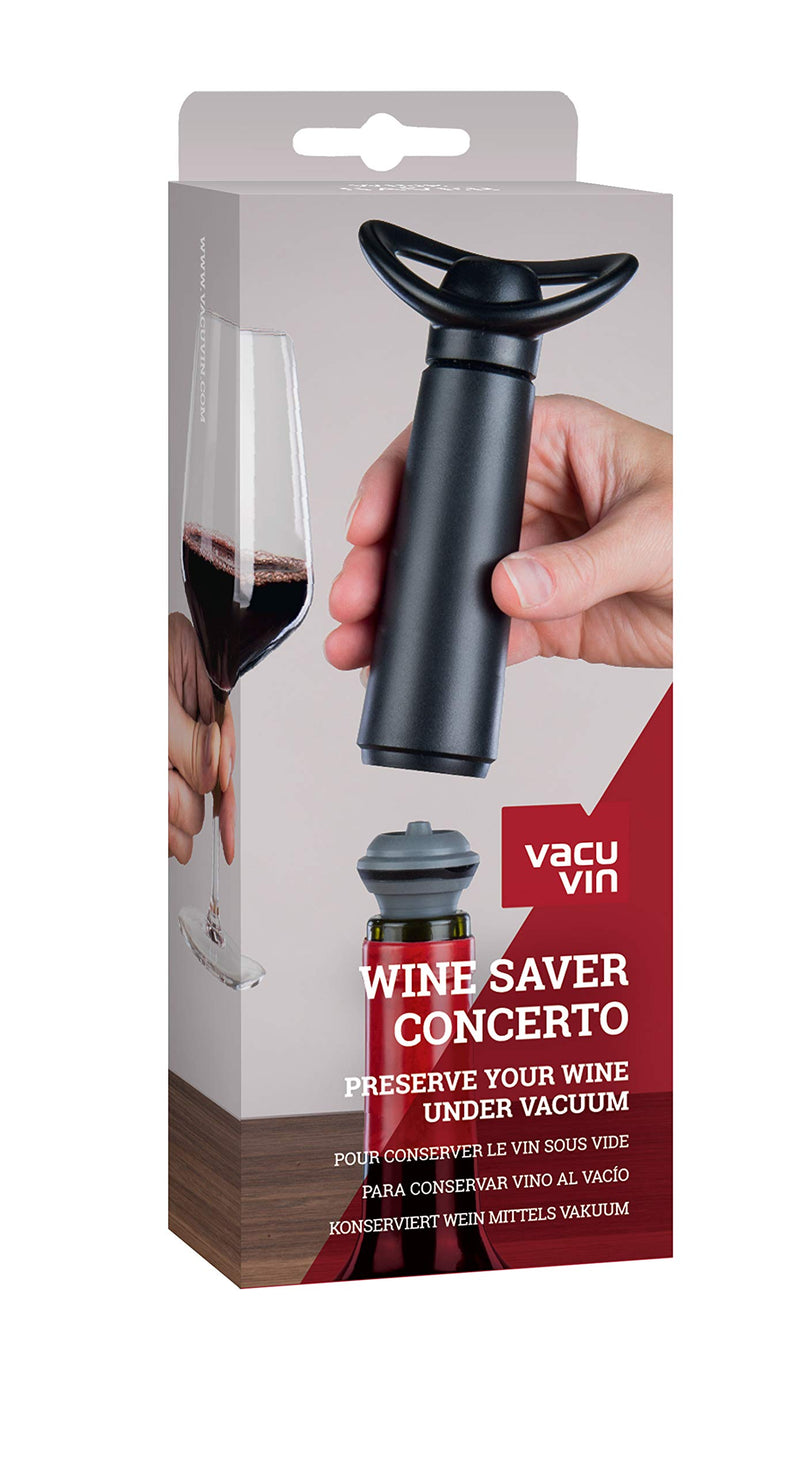  [AUSTRALIA] - Vacu Vin Vacu vin inc wine saver concerto with 4 stoppers standard black, 1 Ounce