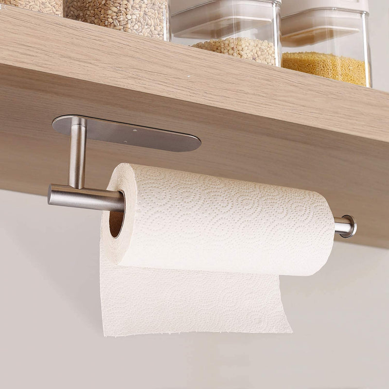  [AUSTRALIA] - Paper Towel Holders for Kitchen,Paper Towels Bulk- Self-Adhesive Under Cabinet,Both Available in Adhesive and Screws,Stainless Steel Silver 1