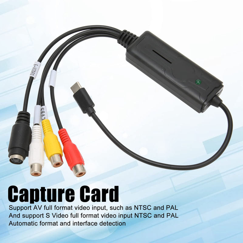  [AUSTRALIA] - USB Type C 2.0 Capture Card Type C Sound Video Capture Card Black Abs Type C Sound Video Capture Card RCA to USB Converter Adapter for Vista Xp for Os X for Windows 10 8.1 8 7