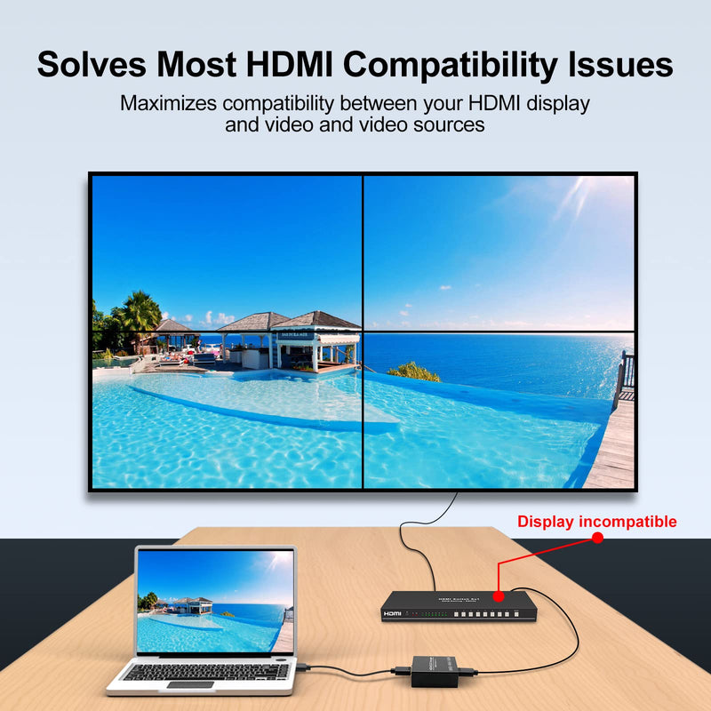  [AUSTRALIA] - HDMI EDID Emulator Manager 4K Prophecy 8 EDID Modes Programmable EDID Copier Amplifies Equalizes Signal 4K @60Hz HDMI 2.0b HDCP2.2 18Gbps HDR YUV 4:4:4 CEC