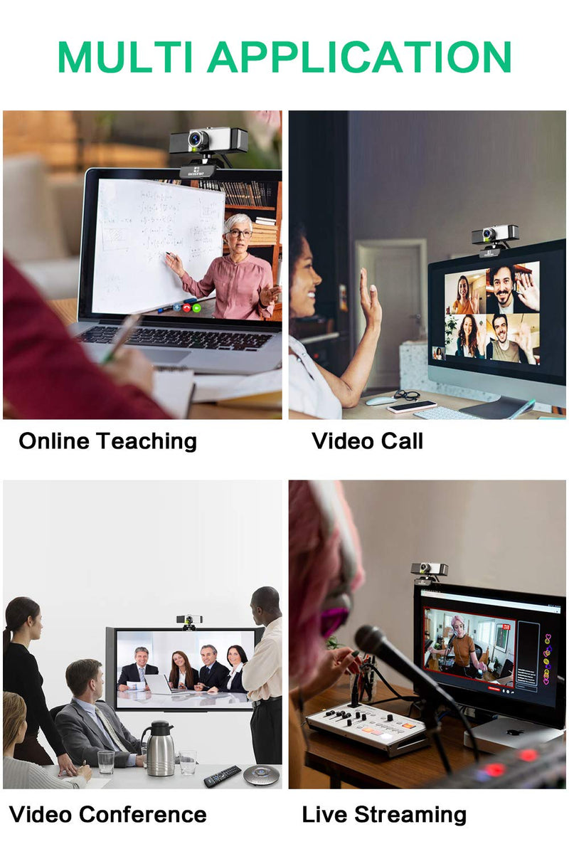  [AUSTRALIA] - BOSTIN Webcam with Stereo Microphone, Desktop or Laptop USB Plug and Play 90-Degree Wide View Angle 1080P Web Camera, for Video Streaming, Conference, Zoom Meeting, Skype