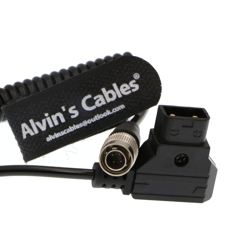  [AUSTRALIA] - Alvin's Cables Sound Devices ZAXCOM Coiled Power Cable D Tap to 4 Pin Hirose Male Straight 4pin Coiled Cable