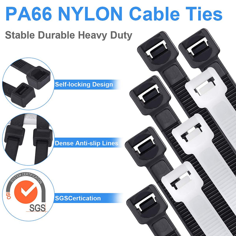  [AUSTRALIA] - Cable Ties Nylon Self-locking Zip Ties Heavy Duty 50 pack (24 INCH, White) 24 Inch