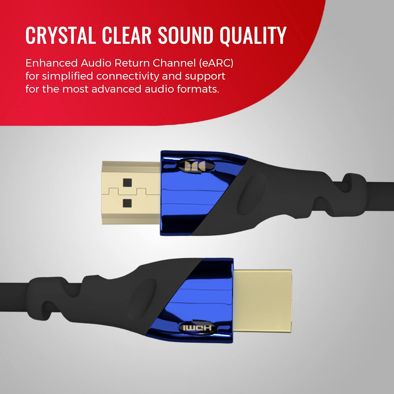  [AUSTRALIA] - Monster Ultra High-Speed 8K Cobalt HDMI 2.1 4ft Cable at 48 Gbps for Apple TV, Roku, Samsung, QLED, Sony, LG, Playstation, PS5, PS4 and Xbox 4 ft