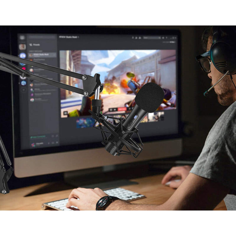  [AUSTRALIA] - SUNMON ATR2100x-USB Mic Shock Mount Holder with Foam Windscreen for Absorbe Vibration and Noise, Pop Filter Suitable for ATR2100x-USB, ATR2100-USB Dynamic Microphone Shock Mount with Foam Windscreen