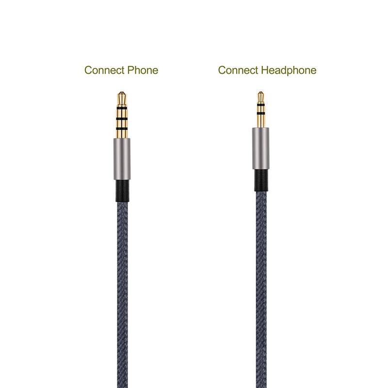  [AUSTRALIA] - Audio Cable Replacement with in-Line Mic and Remote Volume Control - Compatible with AKG N60 N60NC Y45BT Y50 Y50BT Y40 Y55 K845BT K840KL Headphone and iPhone iPod Apple Devices Grey-iOS-3.5mm