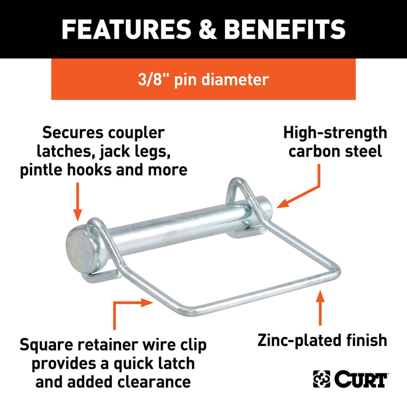  [AUSTRALIA] - CURT 28279 Trailer Coupler Pin, 3/8-Inch Diameter x 2-3/4-Inch Long