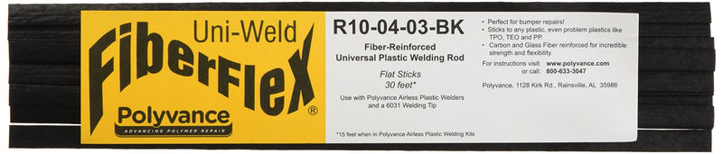  [AUSTRALIA] - FiberFlex Plastic Welding Rod, Flat Ribbon, 30 ft., Black