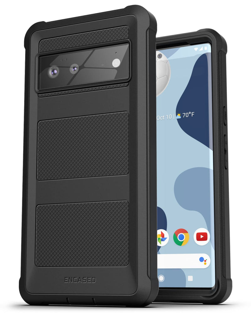  [AUSTRALIA] - Encased Falcon Designed for Pixel 6 Belt Clip Case, Full Body Protective Phone Case with Holster for Google Pixel 6 (Black)