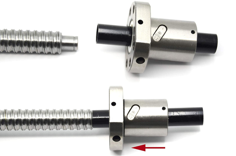  [AUSTRALIA] - 12mm Ball Screw Rod with Ball Nut, Bearing Steel Flanged Ball Screw with Ball Nut for RM1605 SFU1605 Ball Screw