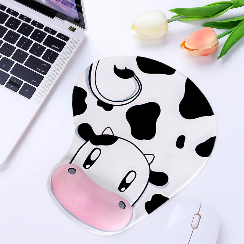  [AUSTRALIA] - Mouse Pad,Ergonomic Mouse Pad,Wrist Protected Elastic Gel Wrist Rest, Non-Slip Rubber Base Mouse Pad with Wrist Support for Gaming Computer Office Home Working Studying(Cow Style)