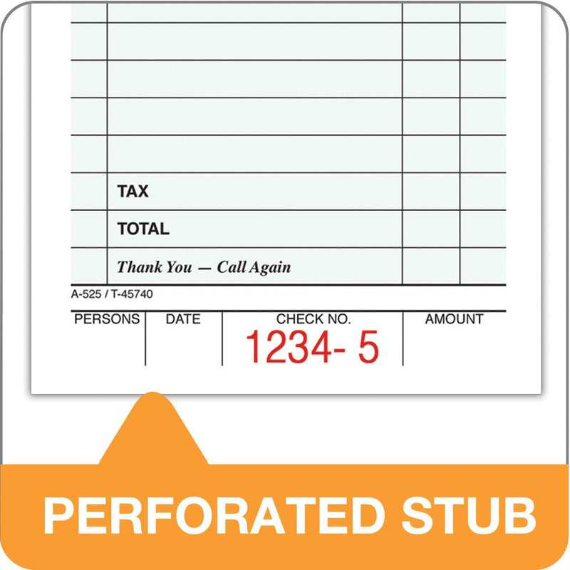  [AUSTRALIA] - Adams Guest Check Pads, Single Part, Perforated, White, 3-2/5" x 6-3/4 ", 50 Sheets/Pad, 5 Pads/Pack (525SWMT)