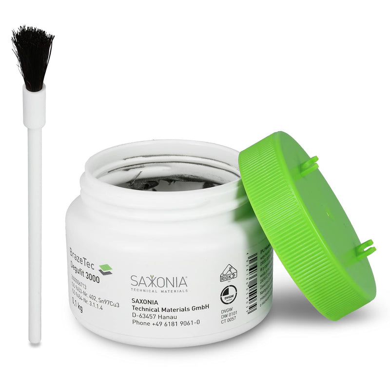  [AUSTRALIA] - Flux soldering paste Degufit 3000 soft soldering paste 100g with brush for drinking water installations with copper pipes | Flux paste soldering flux fitting soldering paste soldering paste soldering fitting soldering DVGW 100 g