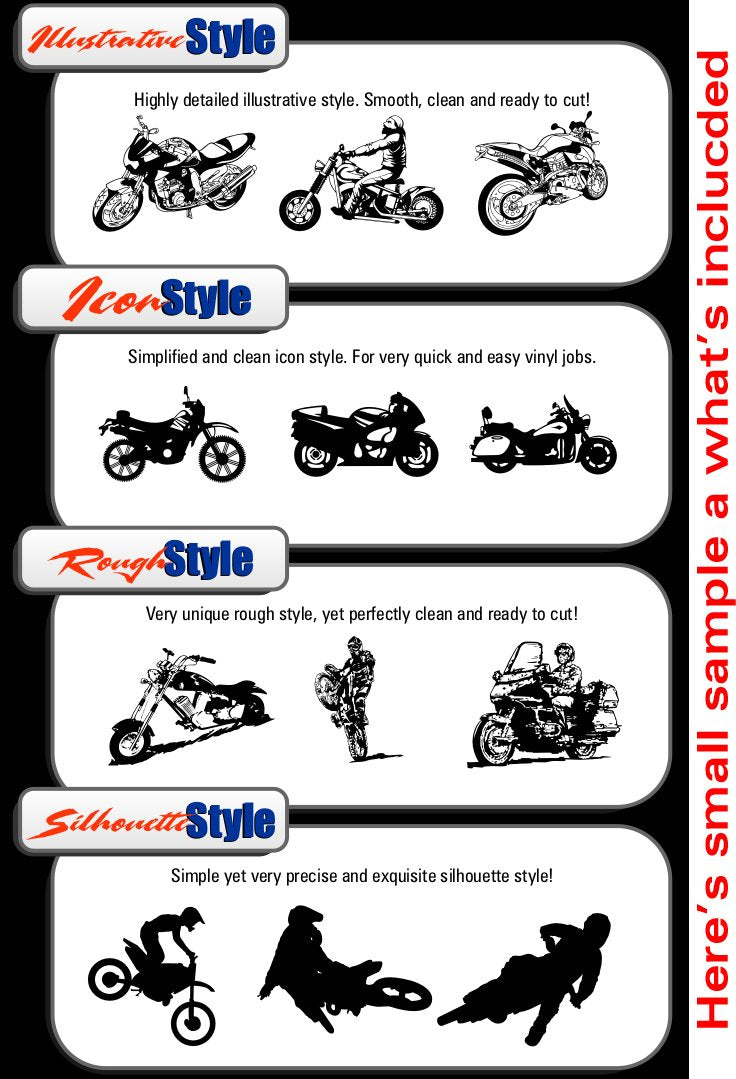  [AUSTRALIA] - Motorcycle Biker Clipart-Vinyl Cutter Plotter Clip Art Images-Sign Design Vector Art Graphics CD-ROM