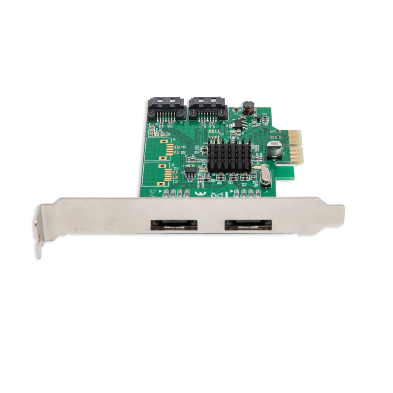  [AUSTRALIA] - IO CREST SI-PEX40058 2 Port SATA III 2 Port eSATA III PCIe 2.0 x2 HyperDuo Controller Card Green 2+2 port Marvell