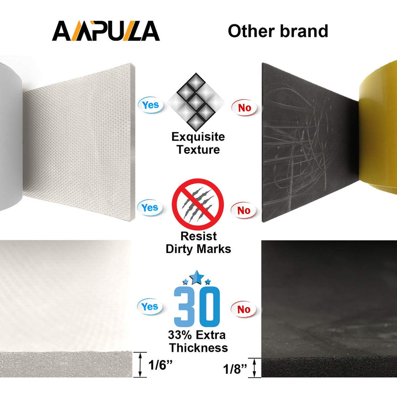 Ampulla GWP01S Super Thick Waterproof Garage Wall Protector, Designed in Germany - 2 Pieces in One Roll (1/6" Thickness) 1/6" Thickness White - LeoForward Australia