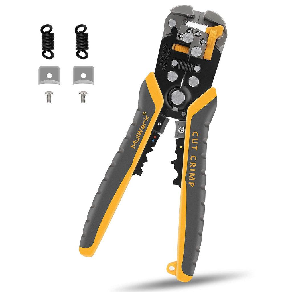  [AUSTRALIA] - MulWark 3 in 1 Automatic Self Adjusting Wire Stripper/ Cutter/ Crimper, 8 Inch Multi Pliers For Electrical Wire Stripping, Cable Cutting, Crimping Tool from 8 AWG to 30 AWG