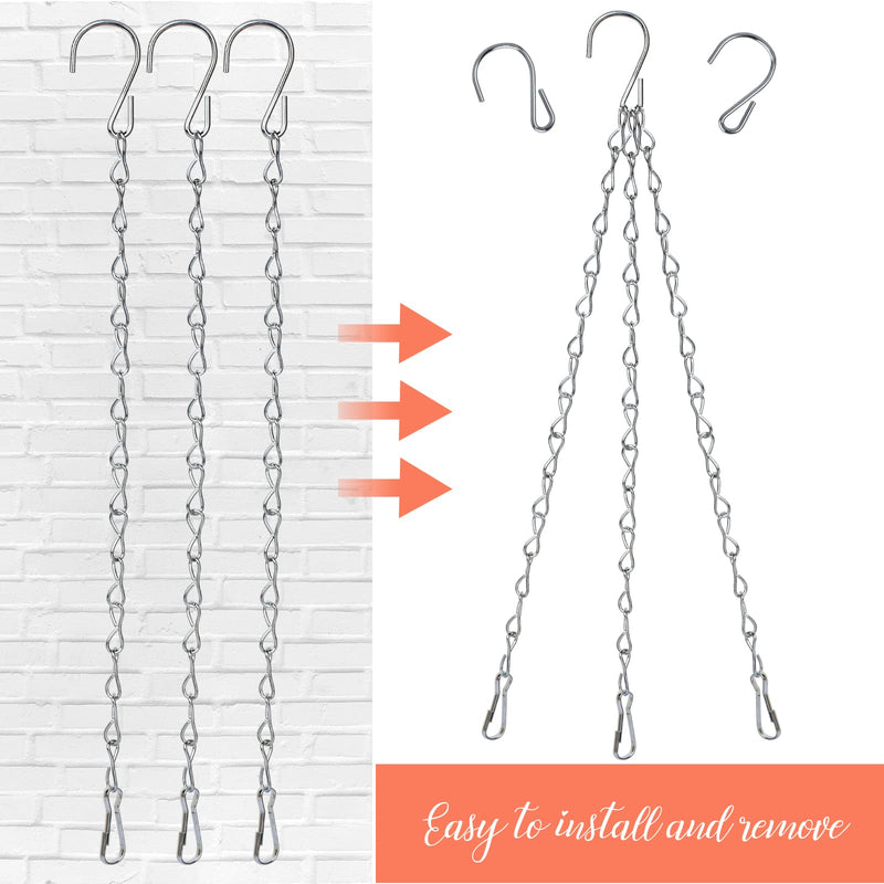  [AUSTRALIA] - Teenitor 8 Pieces Chain for Hanging Plants, Bird Feeders, Lanterns and Ornaments, 4 Pieces 35 Inch and 4 Pieces 9.5 Inch Hanging Chain with Hooks, Decorative Chains for Hanging