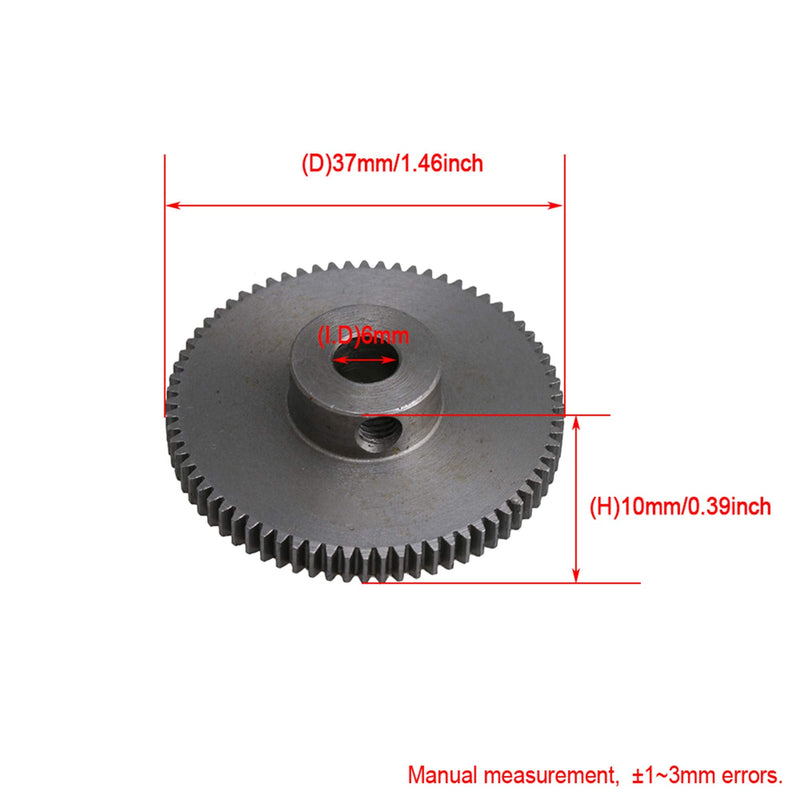 [AUSTRALIA] - CNBTR 72 Teeth Steel Pinion Gear 6mm Shaft Hole 0.5 Module Spur Gear Small Size for DIY
