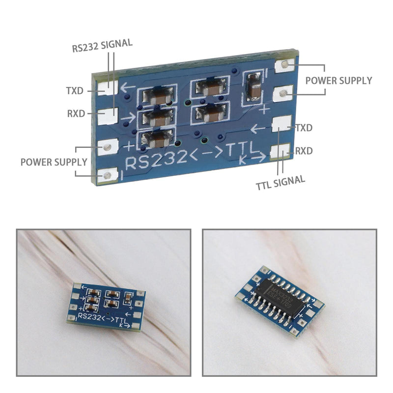  [AUSTRALIA] - 10PCS Mini RS232 MAX3232 to TTL Level Converter Serial Module Board Adapter 3~5V MAX3232 Breakout Board Computer Cable Serial Adapters Electronic Components