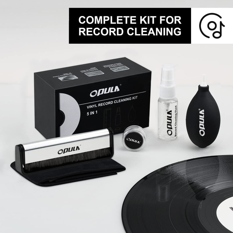  [AUSTRALIA] - Vinyl Record Cleaner Kit 5-in-1,Anti Static Carbon Fiber Vinyl Record Cleaning Brush,Turntable Stylus Cleaning Gel,Air Blower Cleaner,Cleaning Cloth,Cleaning Solution Liquid,Vinyl Record Cleaning Kit