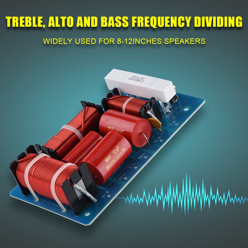  [AUSTRALIA] - Aliiace 3 Way Frequency Divider - 800W PA-3 Crossover Filters Treble Alto Bass Frequency Divider Hi-Fi Audio Filter Module Board for High Power Speaker