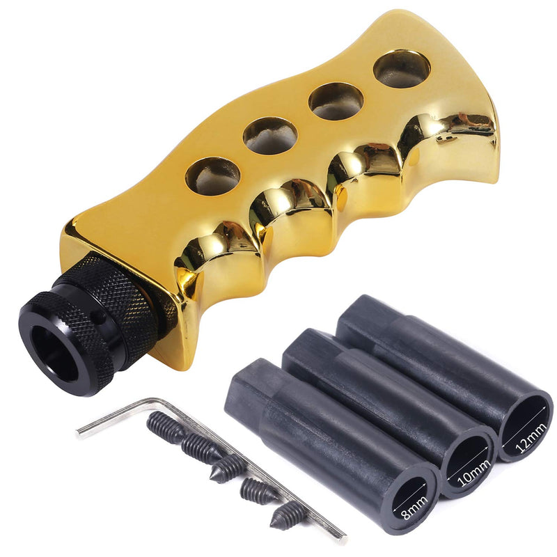  [AUSTRALIA] - Bashineng Universal Gear Shifter Knob Handle Shape Stick Shift Head Fit Most Manual Automatic Cars (Gold)