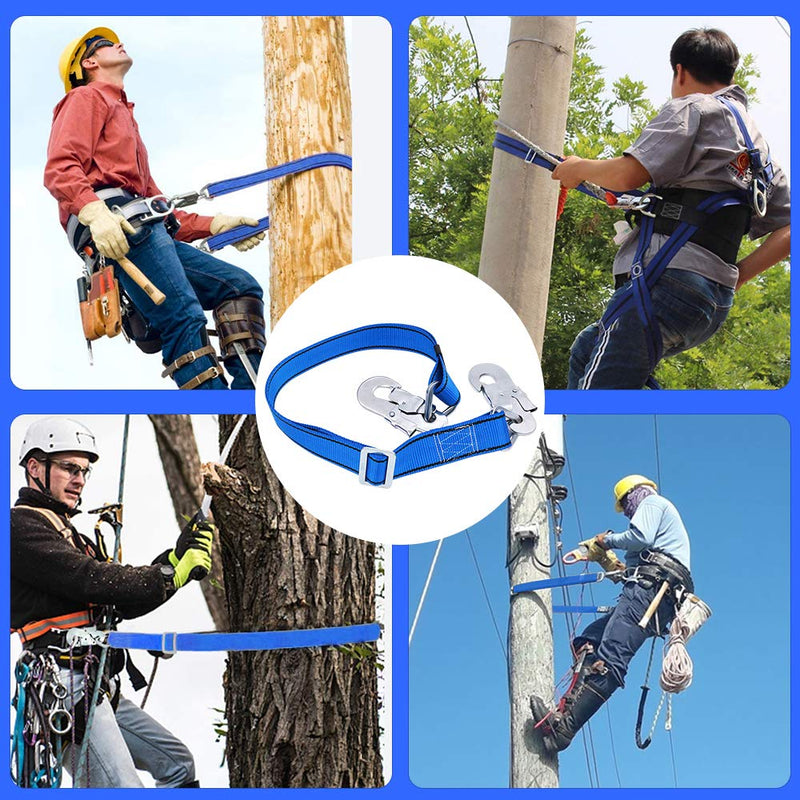  [AUSTRALIA] - Aystkniet Climbing Lanyard, Safety Adjustable Non-Shock Absorbing Lanyard from 4-Feet to 6-Feet Outdoor Tree Climbing Belt Restraint Lanyards With Large Snap Hooks