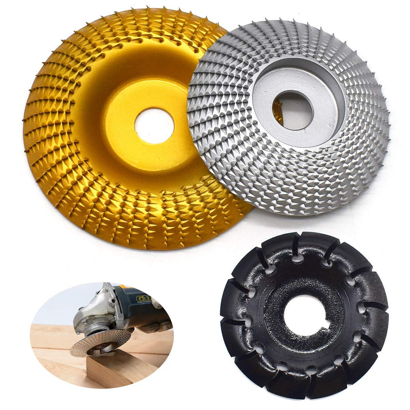  [AUSTRALIA] - Angle grinding disc, Saijer 3 pieces wood carving disc, grinding disc, wood saw blade, rasp disc for angle grinder shaping and polishing wood