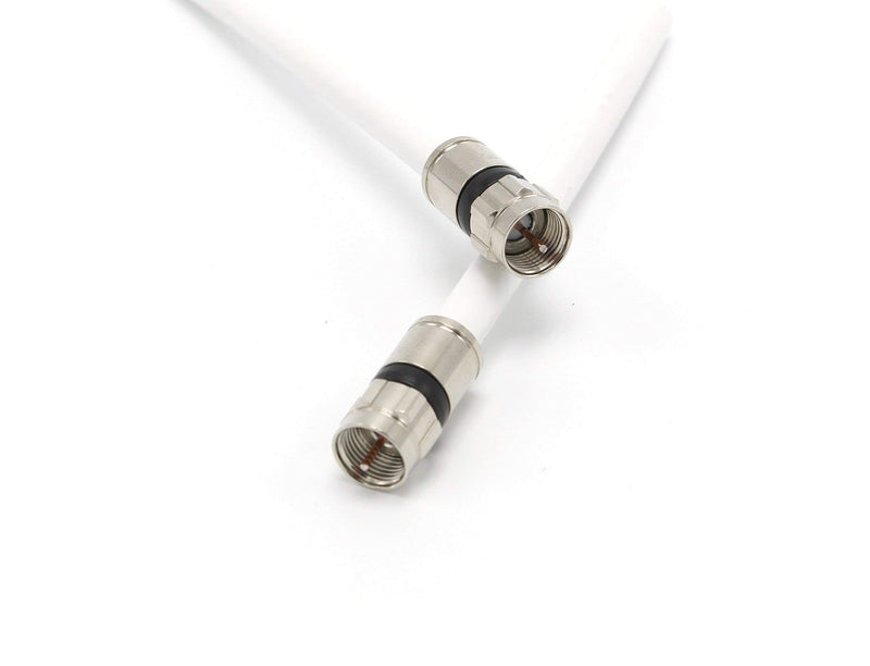 50' Feet, White RG6 Coaxial Cable (Coax Cable) with Connectors, F81 / RF, Digital Coax - AV, Cable TV, Antenna, and Satellite, CL2 Rated, 50 Foot - LeoForward Australia