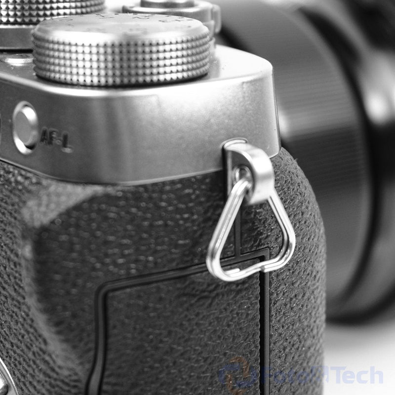  [AUSTRALIA] - Foto&Tech 4 Pieces Lug Ring Camera Strap, Triangle Split Ring Hook, Compatible with Fujifilm Lecia Nikon Canon Sony Olympus Pentax Panasonic SLR RF Mirrorless Camera (Regular)