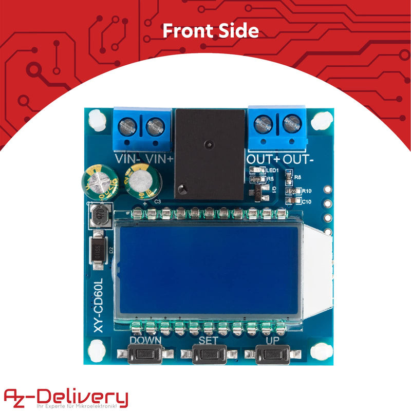  [AUSTRALIA] - AZDelivery CD60L Battery Charger Controller Module Solar Rechargeable Discharge Control High Intensity Photovoltaic Module with Control Switch Panel 1