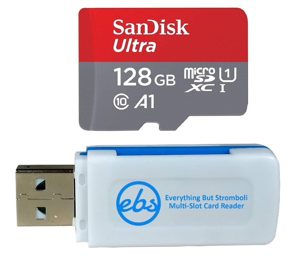 [AUSTRALIA] - SanDisk 128GB Micro SDXC Ultra Memory Card Class 10 (SDSQUAR-128G-GN6MN) Works with Samsung Galaxy A10e, A10s, A30s, A50s, A90 5G Phone Bundle with 1 Everything But Stromboli MicroSD & SD Card Reader