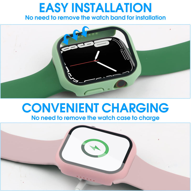  [AUSTRALIA] - Tiorecime 20 Pack Case for Apple Watch Series 8 & 7 45mm with Tempered Glass Screen Protector, Ultra-thin Shockproof Hard PC Protective Cover, All-around Edge Bumper Compatible with iWatch S8 S7 45mm