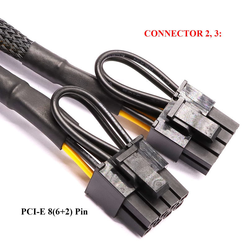  [AUSTRALIA] - BTBcoin 8 Pin Pcie Splitter, 8 Pin to Dual 8 Pin(6+2) GPU Power Cable PCI Express Adapter Mining Graphics Video Card Power Extension Cable Sleeved 18 AWG 9 Inches 6 Pack