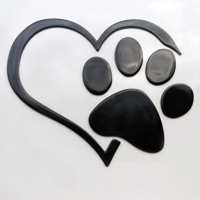  [AUSTRALIA] - Giftington 3D Heart and Paw Decal Black