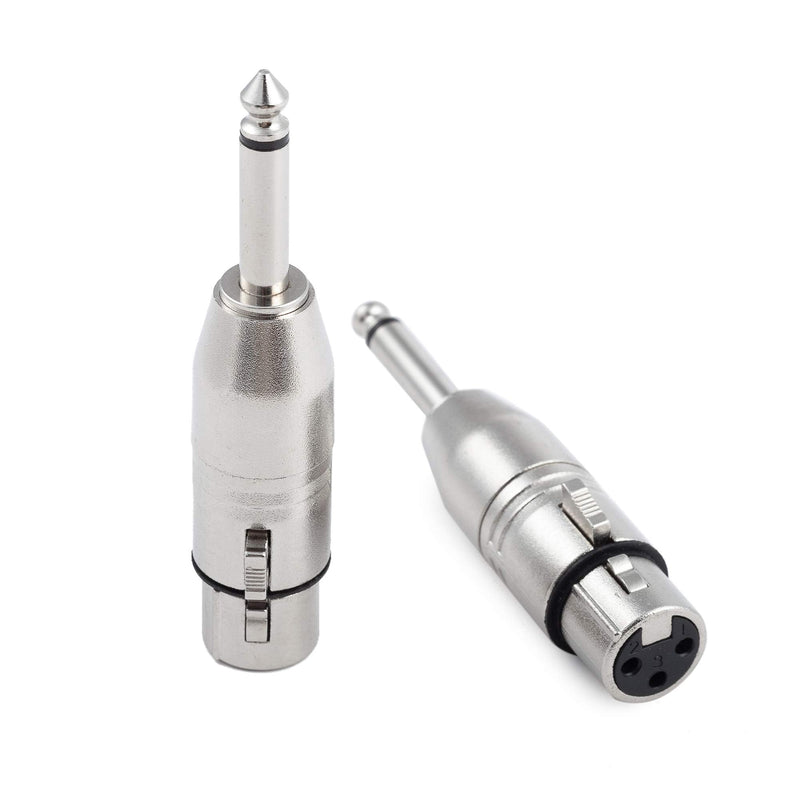  [AUSTRALIA] - XLR Female to 1/4 Male Adapter, Ancable 2-Pack XLR Jack to 6.35mm Mono TS Plug Connector
