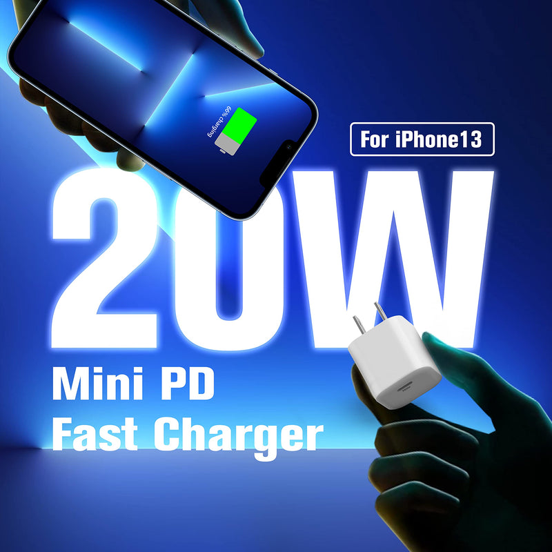  [AUSTRALIA] - [2021 New] iPhone 13 12 Fast Charger, 2-Pack 20W Mini Type USB C Fast Block Charger, PD Power Adapter Plug Charger for iPhone 13/13 Mini/13 Pro/13 Pro Max/12, iPad/iPad Mini/iPad Pro, Pixel and More