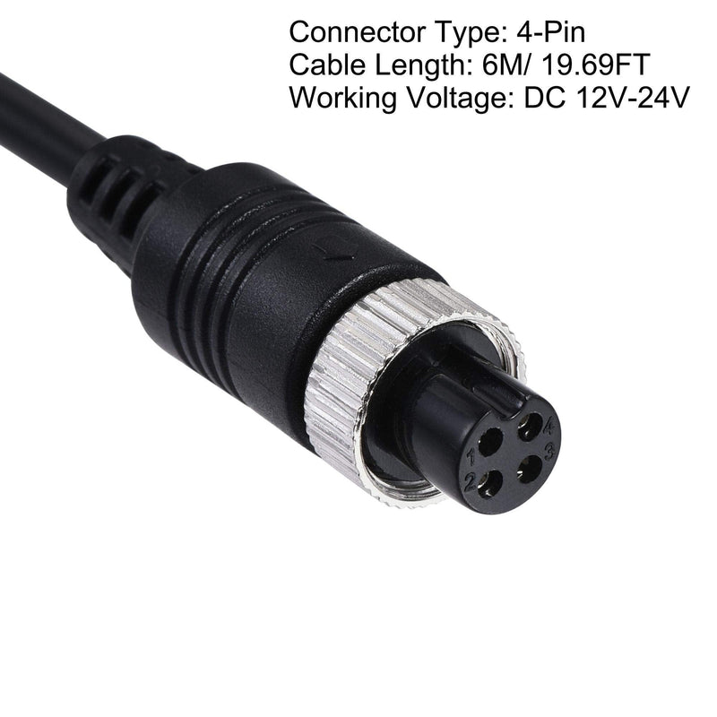  [AUSTRALIA] - uxcell Video Aviation Cable 4-Pin 19.69FT 6 Meters Male to Female Extension Cable