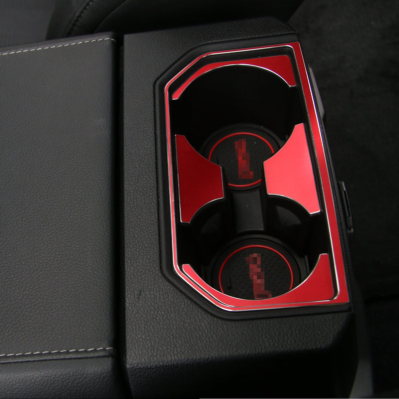  [AUSTRALIA] - Cab Gear Shift and Cup Holder Decorative Sheet Kit Interior Accessories for Ford F150 2016 2017 (Red)