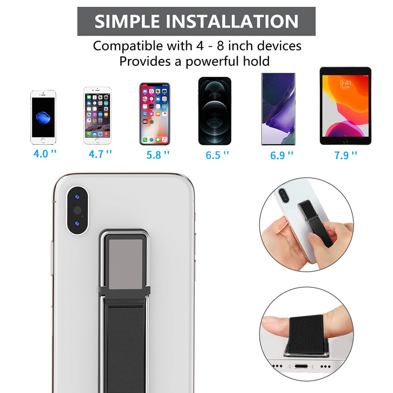  [AUSTRALIA] - Phone Ring Holder, YUOROS Phone Grips for Back of Phone Universal Stand Loop Finger Strap (3 Pieces Black) #2 Black Black Black
