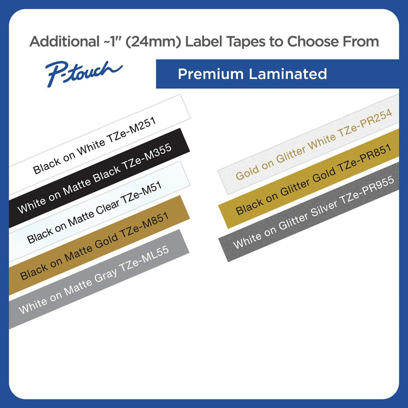  [AUSTRALIA] - Brother P-touch TZe-ML55 White Print on Premium Matte Gray Laminated Tape 24mm (0.94”) wide x 8m (26.2’) long