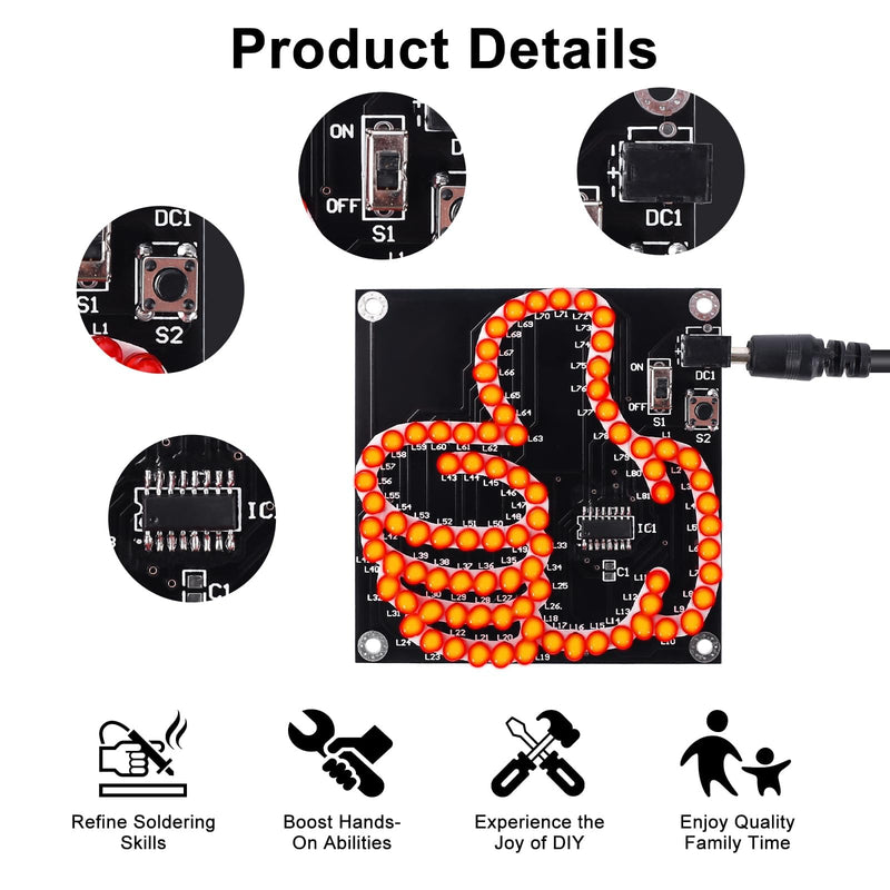  [AUSTRALIA] - DONGKER soldering kit, LED light soldering practice set, DIY LED lights, electronic kits for students, teaching and learning training, DIY soldering project thumbs up