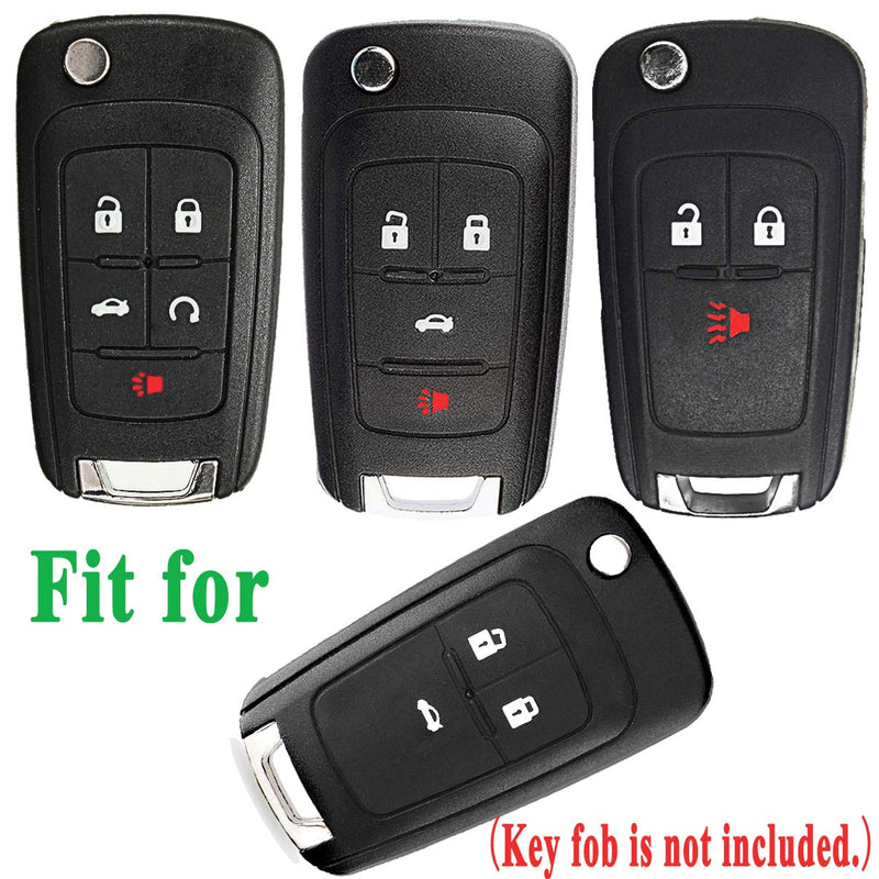 Black Soft TPU Key Fob Cover Case Remote Holder Skin Glove for Chevy Chevrolet Equinox Camaro Cruze Malibu Sonic Volt Park Impala Buick Encore Allure Regal Black - LeoForward Australia