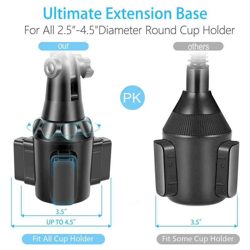  [AUSTRALIA] - Car Cup Holder Phone Mount TCZ1 Pro Ver. Adjustable Pole Automobile Cup Holder Smart Phone Cradle Car Mount for iPhone 11 Pro/XR/XS Max/X/SE/8 Plus/6s/Samsung Galaxy S20+/Note 10/S9/S7 Edge(Black)