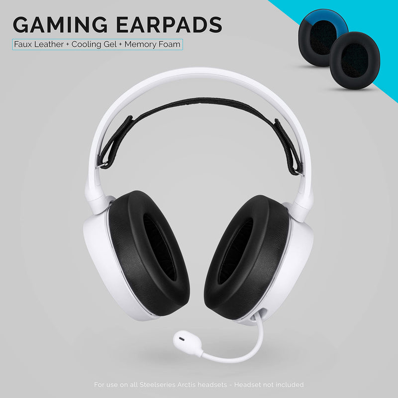  [AUSTRALIA] - Enhanced Gaming Earpads for Steelseries Arctis, Enhanced Gel & Memory Foam for Comfort & Cooling, Designed for All Arctis 1, 3, 5, 7, 9, Pro & Prime, by Brainwavz (Black) Black