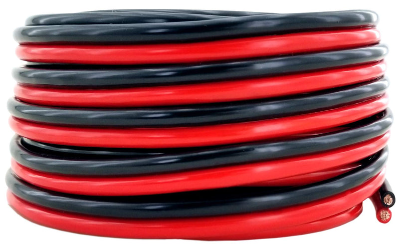  [AUSTRALIA] - GS Power 12 AWG (American Wire Gauge) Flexible OFC Zip Cord Speaker Cable for Car Stereo Amplifier Remote Automotive Trailer Harness Hookup Wiring | 25 ft Red & 25' Black Bonded – Pure Copper