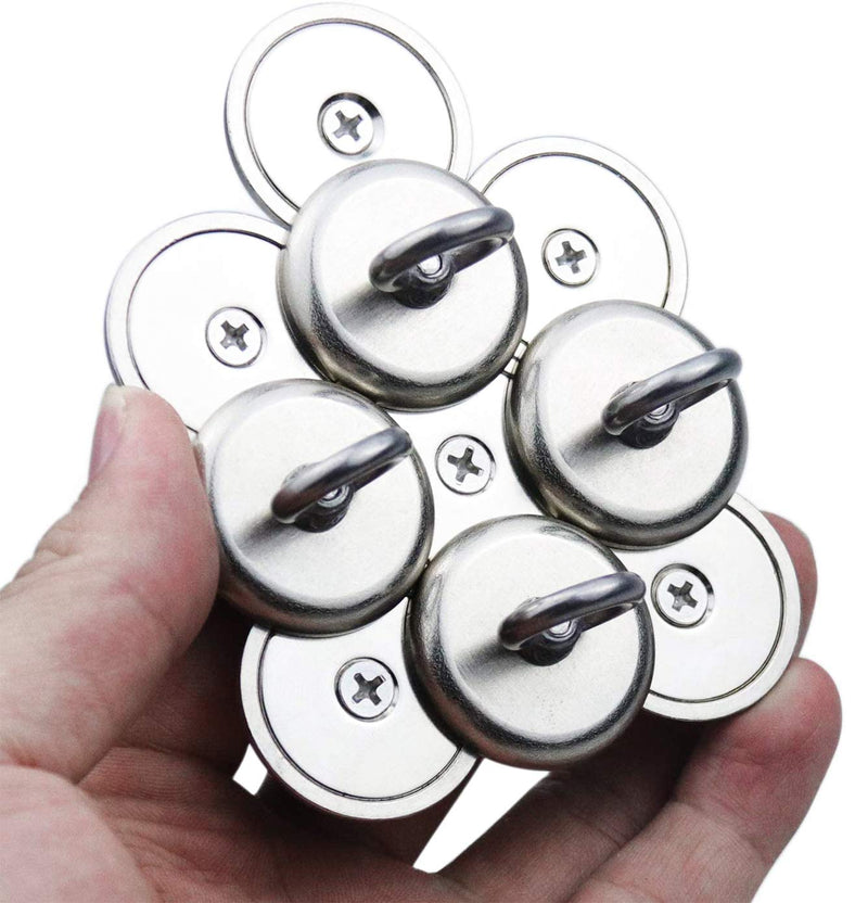 BAVITE Magnetic Hooks, 95 LB（43KG）Heavy Duty Magnetic Hooks with Countersunk Hole Eyebolt, Perfect for Home, Kitchen, Workplace, Office and Garage, Pack of 10 - LeoForward Australia
