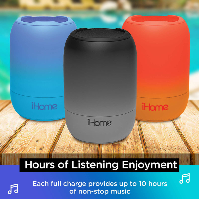 iHome PlayFade Portable Bluetooth Speaker - Water-Resistant Rechargeable Audio Device for Outdoor Events, Pool Party, Beach, Camping (Model iBT400B) Black - LeoForward Australia
