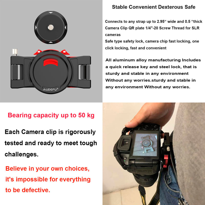  [AUSTRALIA] - AUDEFU Camera Clip Camera Clip for Backpack Strap DSLR Quick Release System Holder Clip Backpack Carry Camera Strap Mount… U.S.A Patent Design